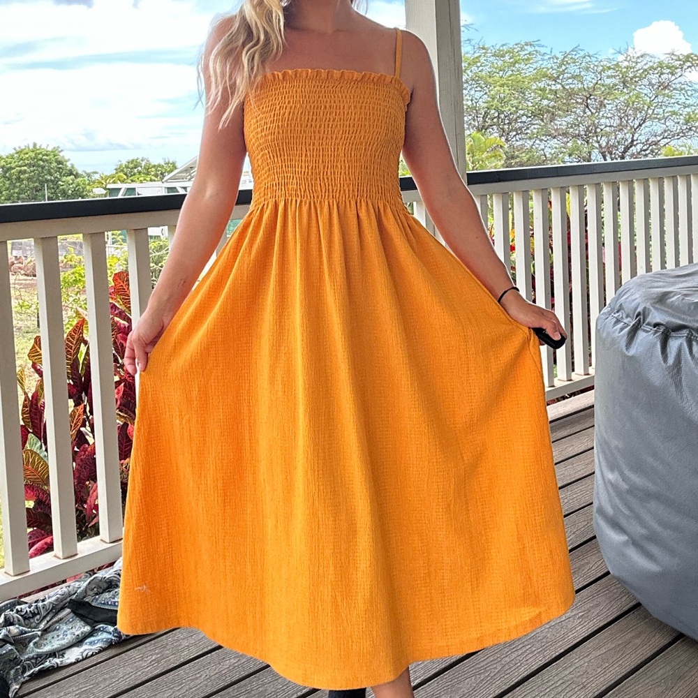 H&M Smocked Midi Dress